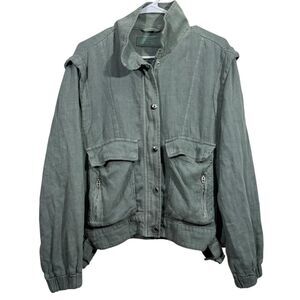 BLANKNYC Sage Green Full Zip Bomber Style Jacket